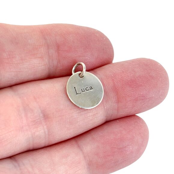 Vintage Sterling Silver 925 Round "Luca" Name Pendant - Picture 1 of 7